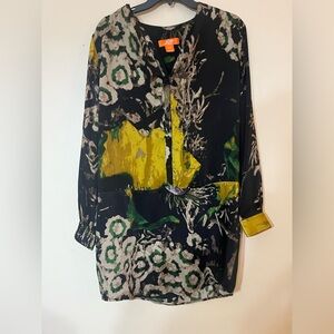 Joe Fresh long sleeve drop waist abstract print dress